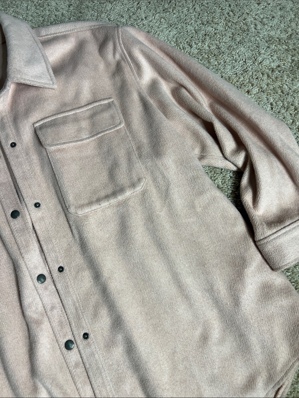 Old Navy Light Pink Button-Front Shacket - Picture 3 of 6
